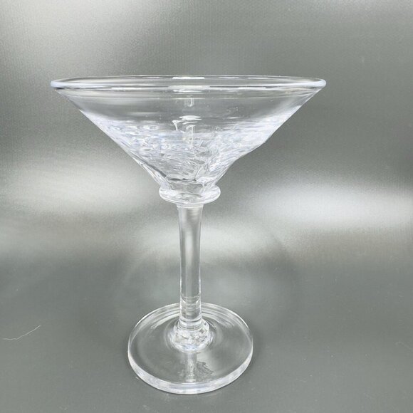 Simon Pearce Cavendish Clear Optic Blown Glass Martini Glasses Cups Set 2 Stems - Picture 11 of 16